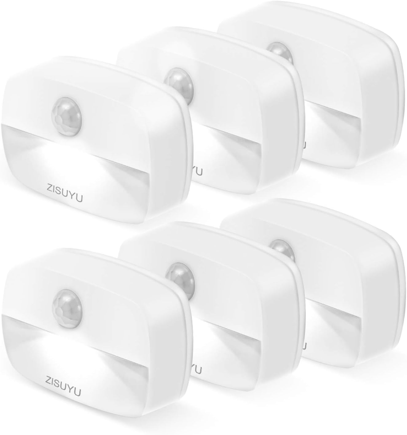 ZISUYU 6-Pack Mini Motion Sensor Night Light Indoor Battery Operated