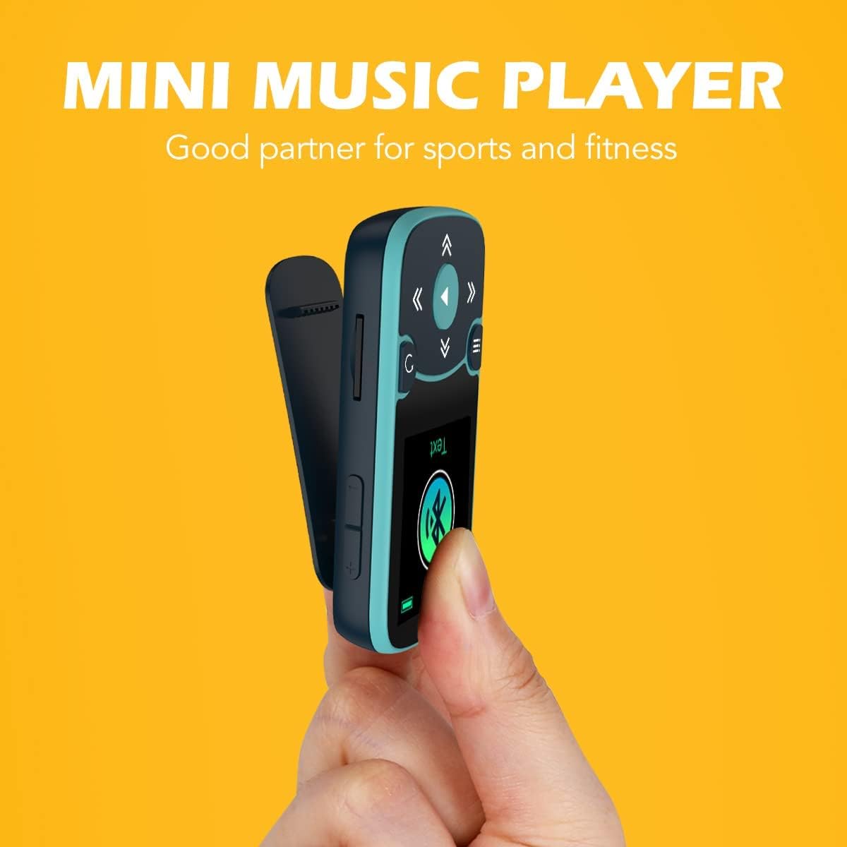 AGPTEK 64GB MP3 Player with Clip, A65 Bluetooth 5.3 Music Player for Sports | with FM Radio, Voice Recorder for Running, Supports up to 128GB TF Card, Orange
