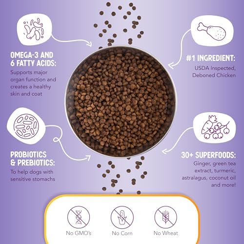 Health Extension Little Bites LITE Dry Dog Food, Chicken & Brown Rice for Toy and Small Breeds, Supports Healthy Weight, with Probiotics & Superfoods for Digestion & Coat Health, 4 lb Bag