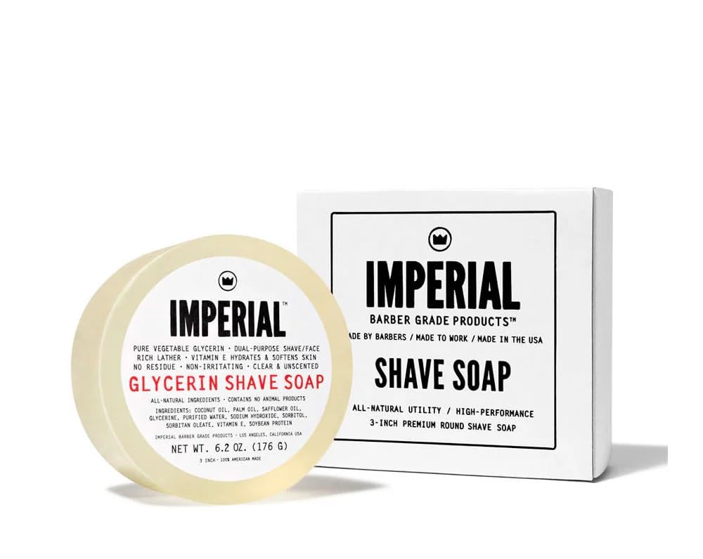 Imperial Barber Glycerin Soap Puck for Shave & Face Use