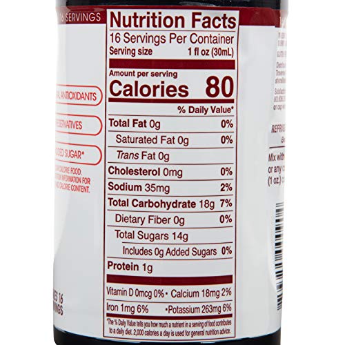 Cherry Bay Orchards Tart Cherry Concentrate - All Natural Juice to Promote Healthy Sleep, 16oz Bottle - Gluten Free, Natural Antioxidants, No Added Sugar or Preservatives