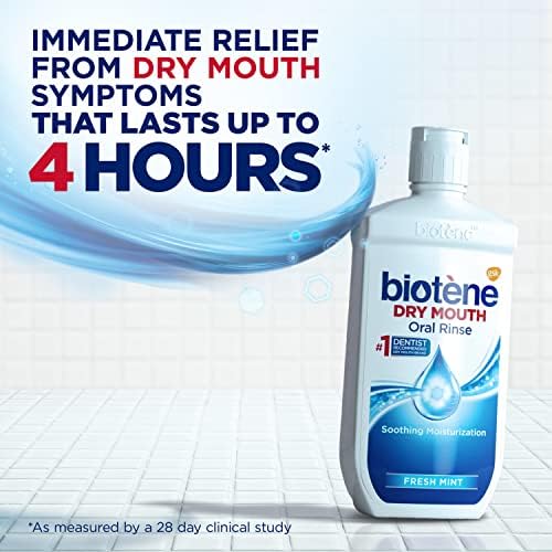 Biotene Oral Rinse Mouthwash for Dry Mouth, 33.8 fl oz | Breath Freshener and Dry Mouth Treatment, Fresh Mint, Alcohol-Free Mouthwash
