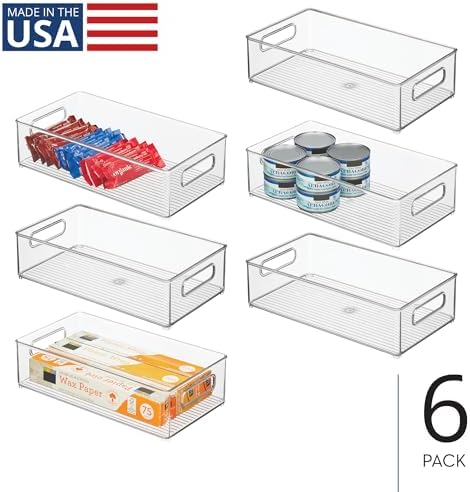 iDesign Stackable Fridge Bin | Storage Bin for Freezer or Pantry Organization, Clear, Made in USA