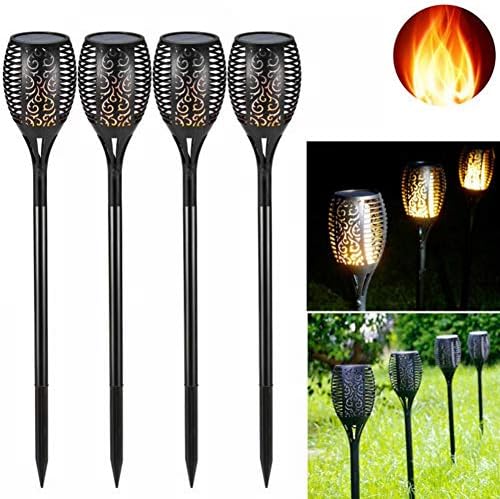 Solar Light 4 Pack Waterproof Flickering Flames Torches Lights Outdoor Landscape Decoration Lighting Solar Spotlights Security Torch Light for