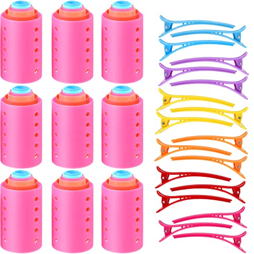 Blulu 72-Piece Multicolor Magnetic Rollers Set with 54 Hair Rollers, 18 Duck Teeth Bows, and Hair Clips - Hairdressing Curlers Tools for Men and Women