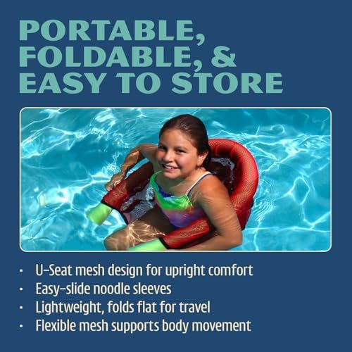Floating Pool Chair for Adults & Kids – Mesh U-Shaped Noodle Seat for Swimming and Relaxing