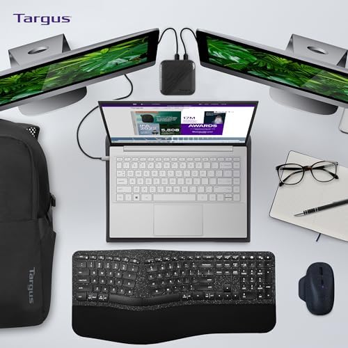 Targus 17 Inch Dual Fan Lap Chill Mat - Soft Neoprene Laptop Cooling Pad for Heat Protection, Fits Most 17" Laptops and Smaller - USB-A Connected Dual Fans for Heat Dispersion (AWE55US)