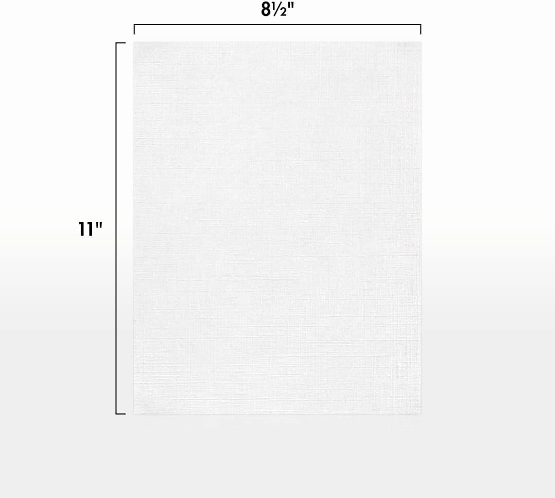 LUXPaper 8.5" x 11" Linen Paper | Letter Size | White Linen | 24lb. Paper Weight (60lb. Text) | 50 Qty