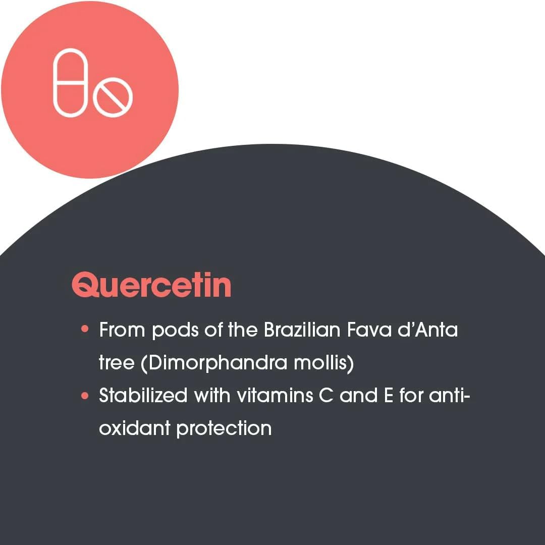 ARG Quercetin 300 - Supports Mast Cell and Histamine Response - Includes Vitamin C - Delivers 300 mg Quercetin Per Capsule - Vegetarian &
