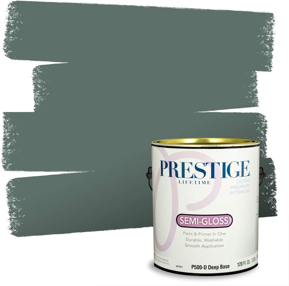 PRESTIGE Paints Exterior Paint and Primer In One, 1-Gallon, Satin, Comparable Match of Sherwin Williams* Tricorn Black*