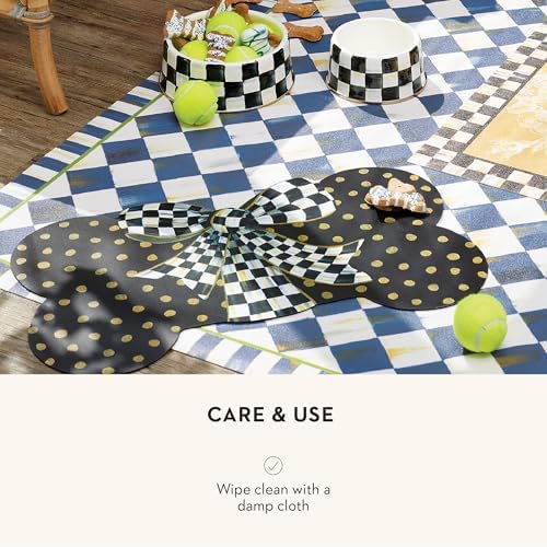 MACKENZIE-CHILDS Pup Placemat, Black-and-White Courtly Bow