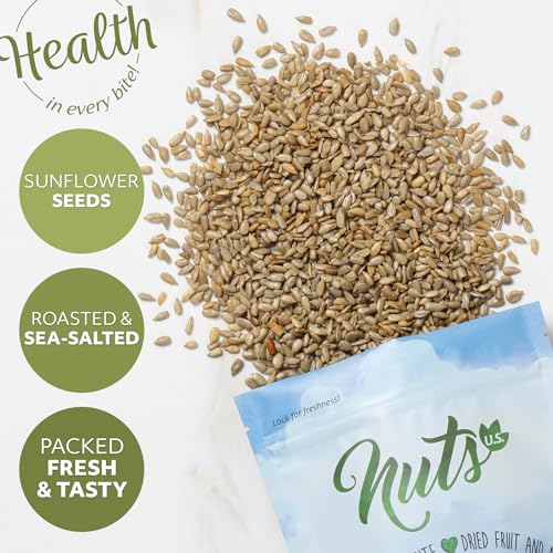 NUTS U.S. – Sunflower Seeds | Roasted and Sea-Salted | No Added Colors and No Artificial Flavors | Packed and Grown In USA | Shelled Sunflower Seeds In Resealable Bags!!! (2 LB)
