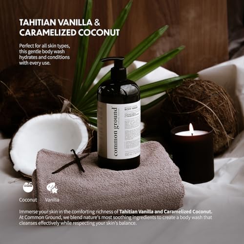 COMMON GROUND Natural Body Wash - Paraben & Cruelty Free, Vegan, Plant-Based, Botanical Freesia Scent & Avocado Oil Extracts - All Skin Types