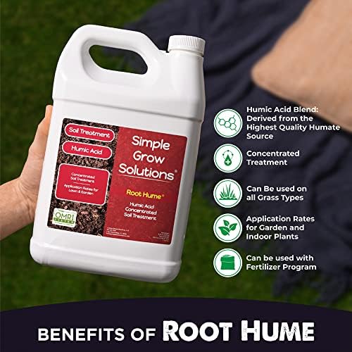 Raw Organic Soil Conditioner- Root Hume- Simple Grow Solutions- Natural Plant & Lawn Treatment- Nutrient Food Enhancer- Concentrated Liquid Humic - Grass, Tomatoes, Citrus, Flowers, Vegetables
