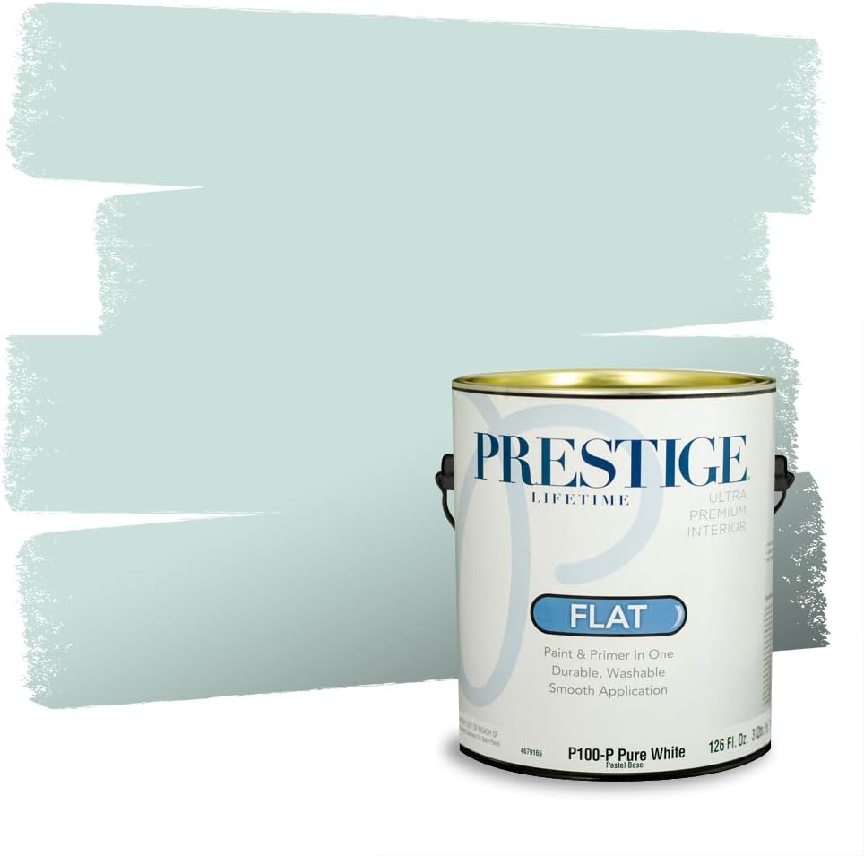 PRESTIGE Paints Exterior Paint and Primer In One, 1-Gallon, Semi-Gloss, Comparable Match of Behr* Intercoastal Gray*