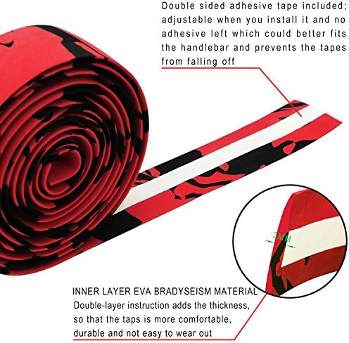 TOPCABIN Comfort Gel Road Bike EVA Handlebar Tape Bike Bar Tape Camouflage Series Tape with Reflective Bar Plugs