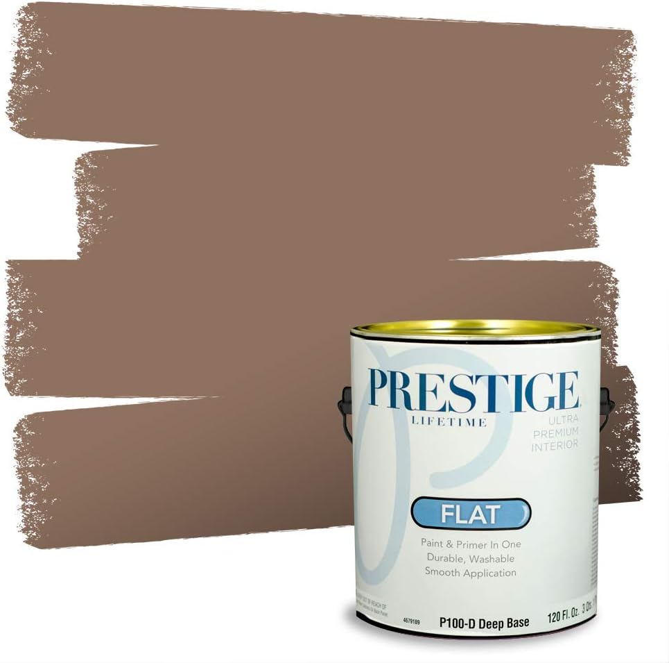 PRESTIGE Paints Exterior Paint and Primer In One, 1-Gallon, Flat, Comparable Match of Sherwin Williams* Sable*