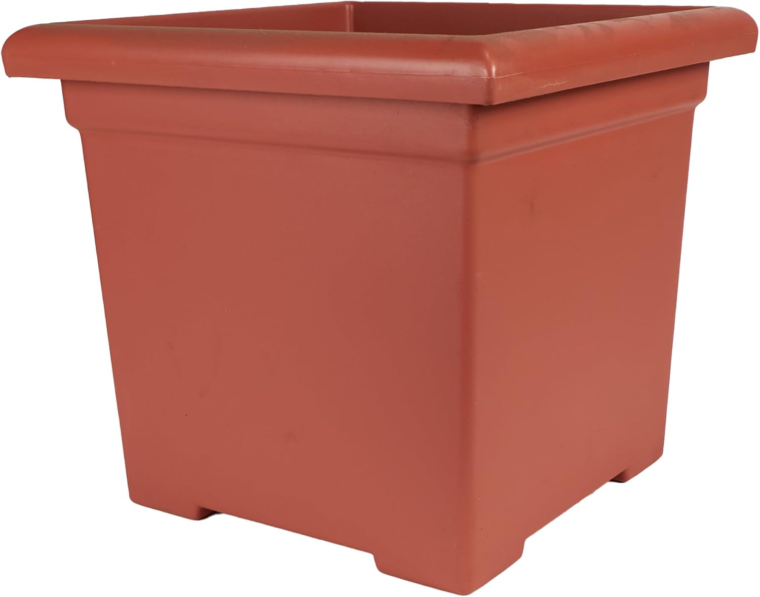 The HC Companies Accent Square Plant Pot w/Drainage - Classic Planters for Outdoor Plants & Indoor Plants - Lightweight & UV-Resistant Square Planter Box (15.5”, Sandstone, Pack of 1)