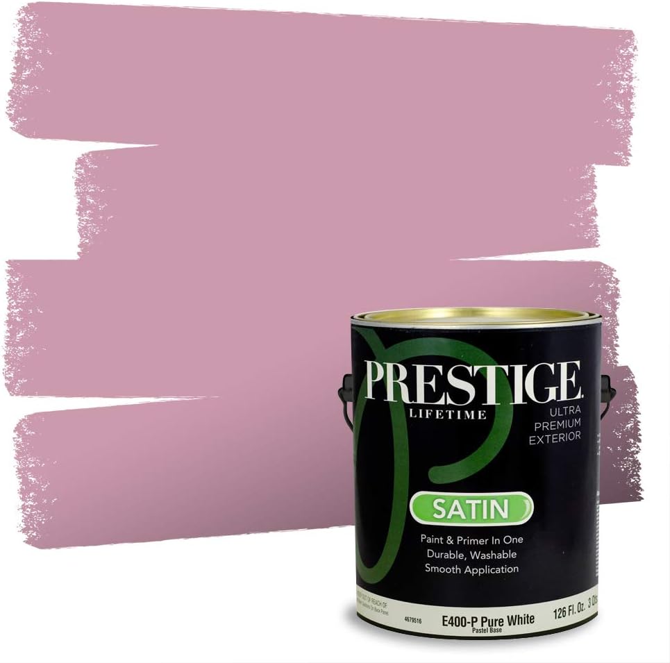 PRESTIGE Paints Exterior Paint and Primer In One, 1-Gallon, Satin, Comparable Match of Sherwin Williams* Grandeur Plum*