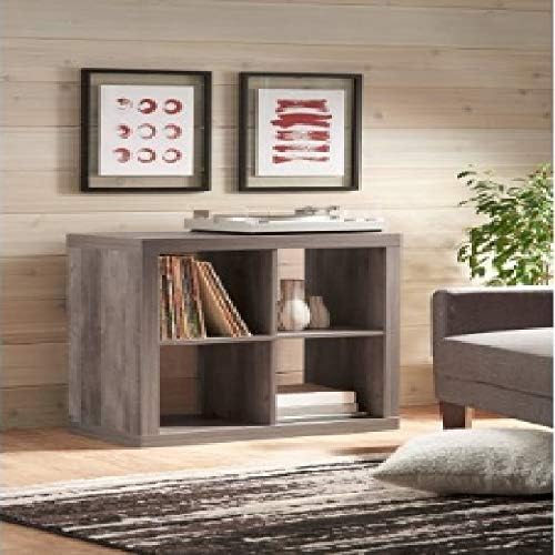 Better Homes and Gardens.. Bookshelf Square Storage Cabinet 4-Cube Organizer (Weathered) (Rustic Gray, 4-Cube)-L8