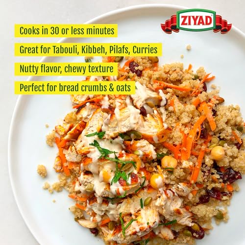 Ziyad Cracked Bulgur Wheat | Medium #2, 32oz | Fiber-Rich Whole Grain | Nutty Flavor, Chewy Texture | Great in Tabbouleh, Kibbeh, Soups