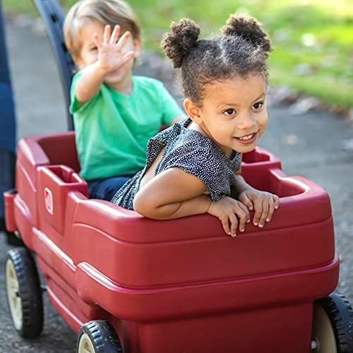 Step2 Neighborhood Wagon, Kids Ride On Toy, Stroller Substitute, Includes Seat Belts, Made of Durable Plastic, Max Weight 75 lbs.