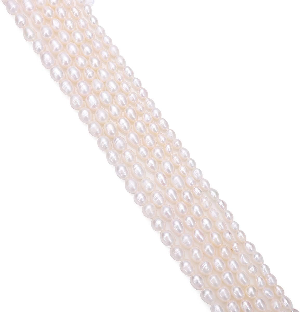 BEADIA Natural Pearl Beads Side Hole 7-8mm Purple Freshwater Cultured Loose Gemstone Beads for DIY Jewelry Making 13.8''/Strand
