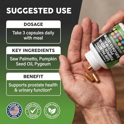 Clean Nutraceuticals Saw Palmetto Pumpkin Seed Oil Pygeum Sunflower Lecithin Stinging Nettle Cranberry - Prostate Supplements for Men with Lycopene