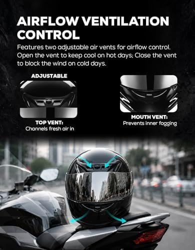 Full Face Motorcycle Helmet Adult ATV Helmet DOT Approved | Ultra-Lightweight, with Anti-Fog Visor, Breathable Liner, For Street Bike