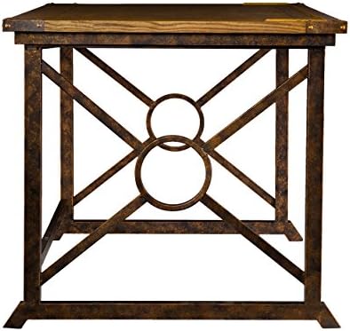 SEI FURNITURE Knightley Tilt Top Drafting Table - 51.5 inch Wide - Oak Wood Finish w/ Antique Brass, Brown