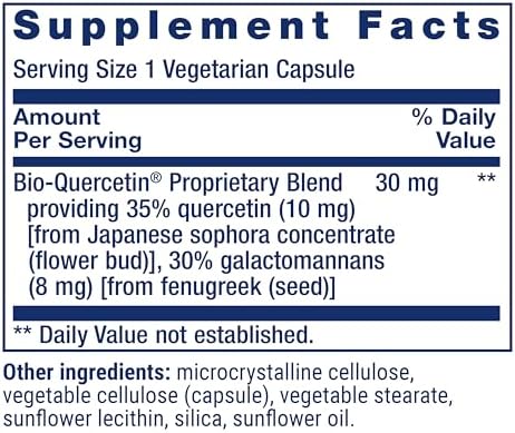 Life Extension Bio-Quercetin, Immune Health Supplement, Heart Health Support, Gluten Free, Non-GMO, Vegetarian, 30 Capsules