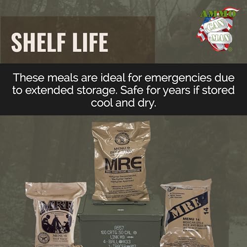 MRE Emergency Food Kit - 6 Pack w/Heater - Camping & Hiking | MRE Emergency Food Kit - 6-Pack with Entree, Dessert & Flameless Heater - Camping