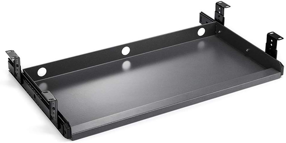 Keyboard Tray Under Desk Heavy-Duty Metal Slide-Out Platform Drawer Tray (Gray)
