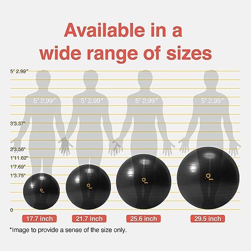 Primasole Exercise Ball for Balance Stability Fitness Workout Yoga Pilates at Home Office & Gym Birthing Ball for Pregnancy, Office Ball Chair