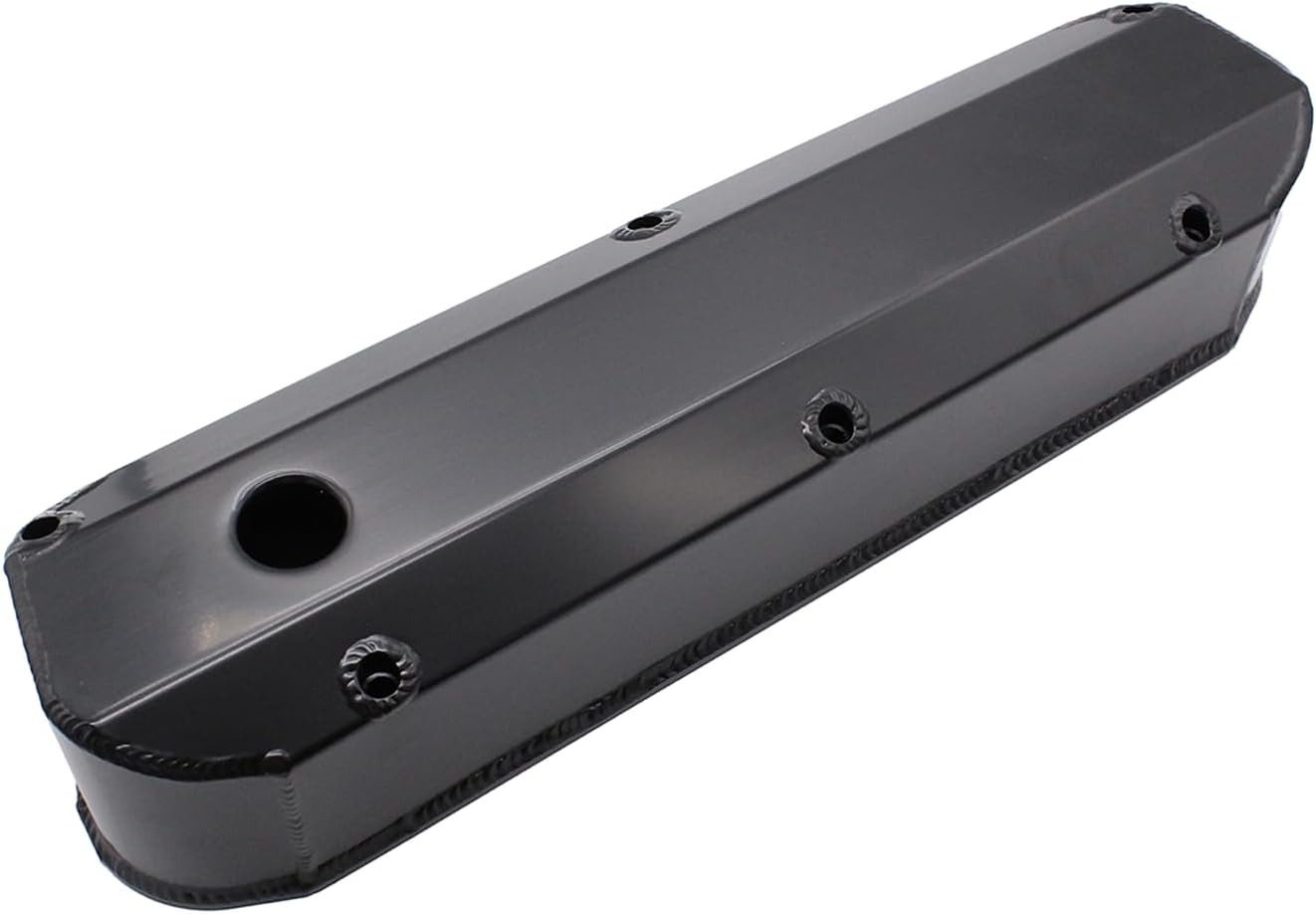 Black Fabricated Aluminum Tall Baffled Valve Covers Compatible for F-ord SBF V8 260 289 302 351W