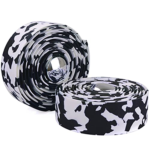 KINGOU White & Blue Camouflage EVA Road Bike Handlebar Tape Cycling Bar Tapes - 2PCS Per Set
