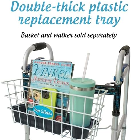 Heavy Duty Clear Plastic Insert/Tray/Cup Holder for Walker Basket