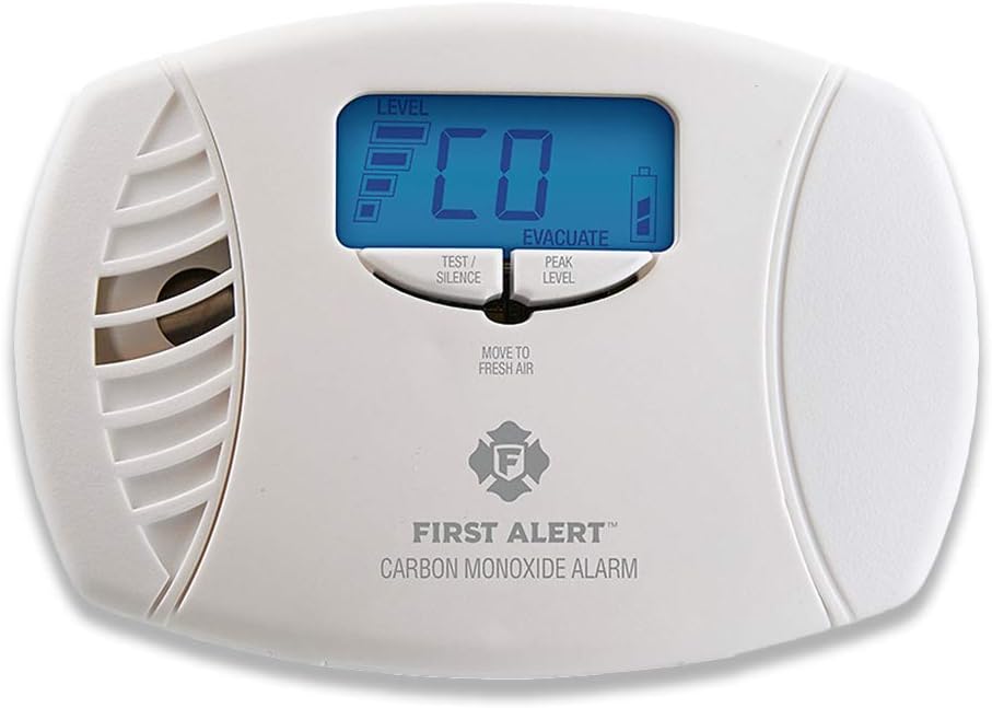 First Alert Plug in Carbon Monoxide Alarm with Digital Display | CO615, AA Battery Backup