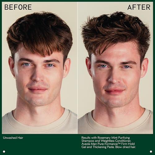Aveda Men Pure-Formance Thickening Paste | Thickens Hair | Versatile Hold | Natural Finish Hair Styling Paste | With Amla |91% Naturally Derived*, 2.5 Fl Oz