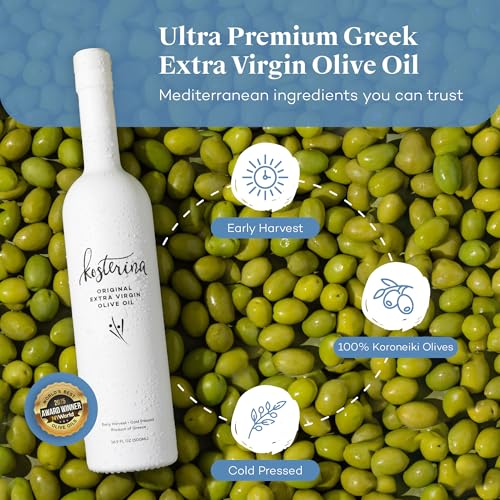 Kosterina Original Extra Virgin Olive Oil, Cold-Pressed EVOO (16.9oz)