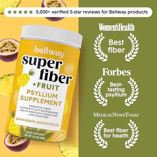 Bellway Super Fiber + Fruit, Organic Psyllium Husk Powder, Sugar-Free