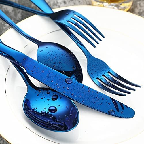 VANDBAO Rainbow Flatware Cutlery Silverware Set 20 Pieces, Stainless Steel Colorful Utensils, Tableware Set Service for 4, Include Knife/Fork/Spoon