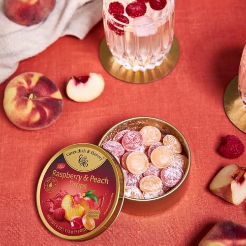 Cavendish & Harvey | Sour Cherry Hard Candy Drops | 5.3 Ounce Tin
