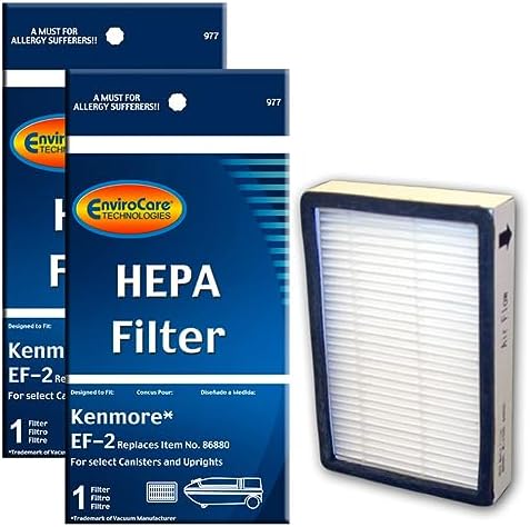EnviroCare Replacement Vacuum Cleaner HEPA Filters designed to fit Kenmore Progressive EF-2 Machines 2 filters