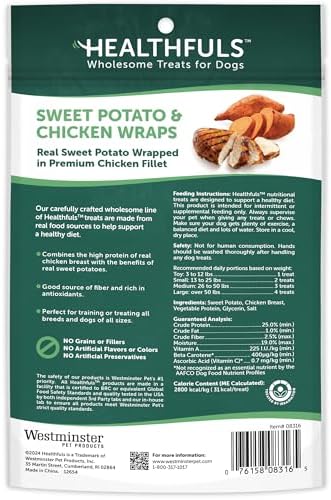 Healthfuls Chicken Wrapped Sweet Potato Dog Treats, 16oz