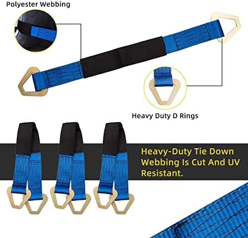 Axle Straps 10000 Lbs Break Strength 3335 Lbs Working Load Blue Car Axle Straps for Race Car Hauler Tow Truck 4x4 Off-Road,4 Pack (2 Inch by 24 Inch)