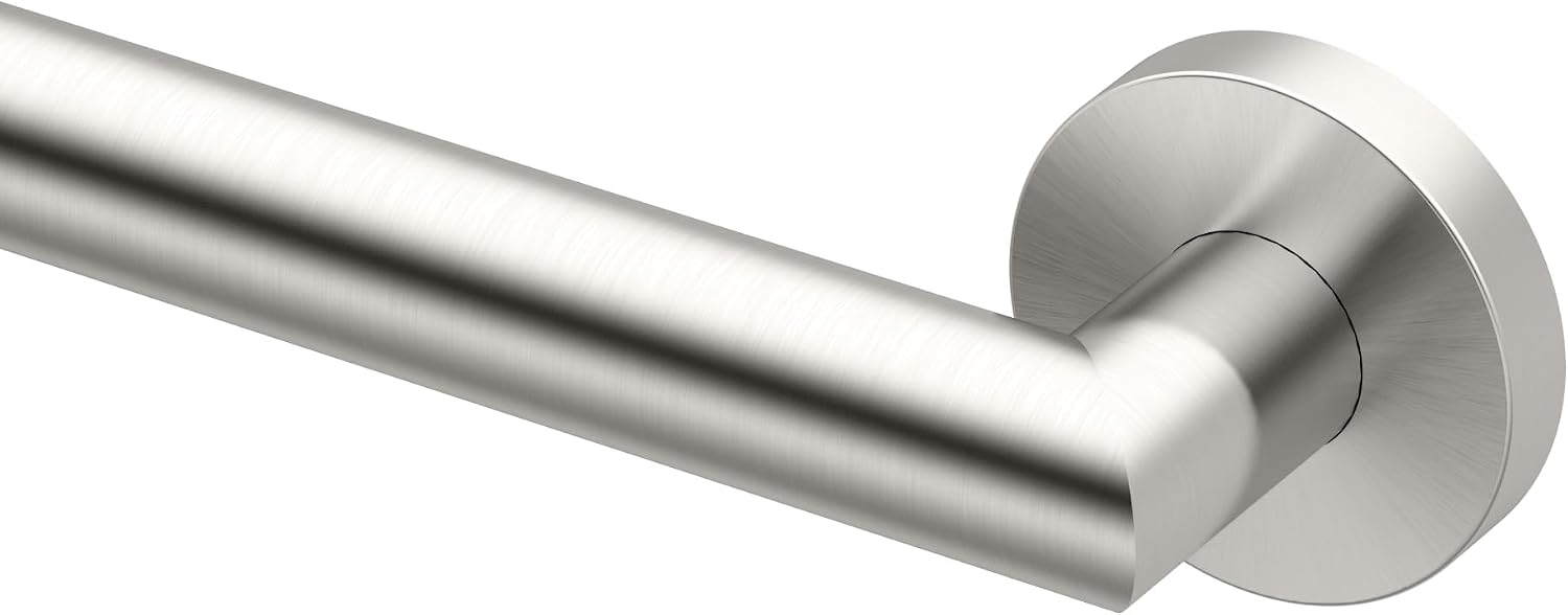 Gatco 970 Glam Shower Grab Bar, 12 Inch, ADA Compliant Stainless Steel, Satin Nickel, Wall Mounted Bathroom Handrail