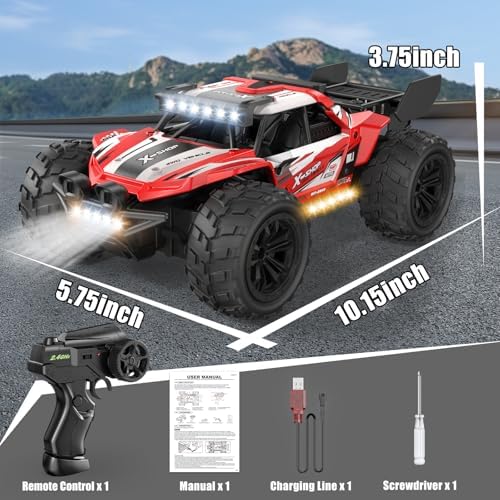 Remote Control Car, 4WD High Speed 30+KPH RC Cars for Boys Age 8-12, 2.4GHz RC Monster Truck Toys