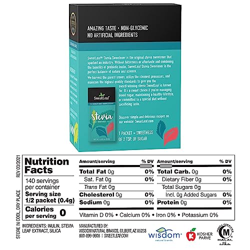 SweetLeaf Stevia Sweetener, 35 packets