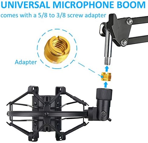 SUNMON SM58 Microphone Shock Mount Holder for Reduces Vibration and Noise, Suitable for Shure SM58-LC, SM58-CN Cardioid Dynamic Vocal Mic